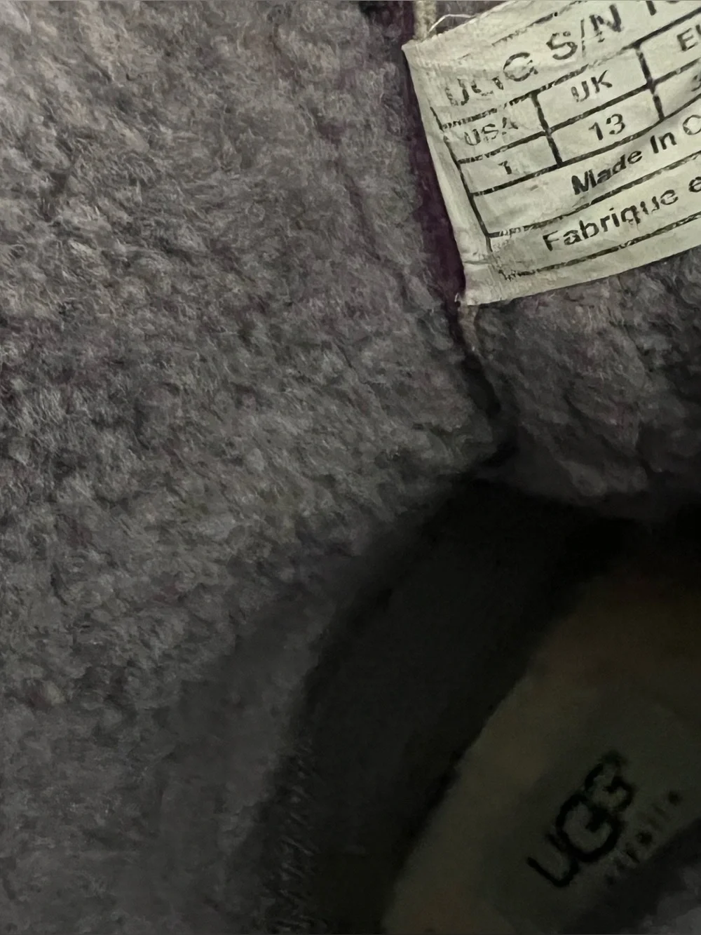 UGG Vibram Kids Plum Suede Lace-Up Winter Boots with Shearling Cuff Size 1
